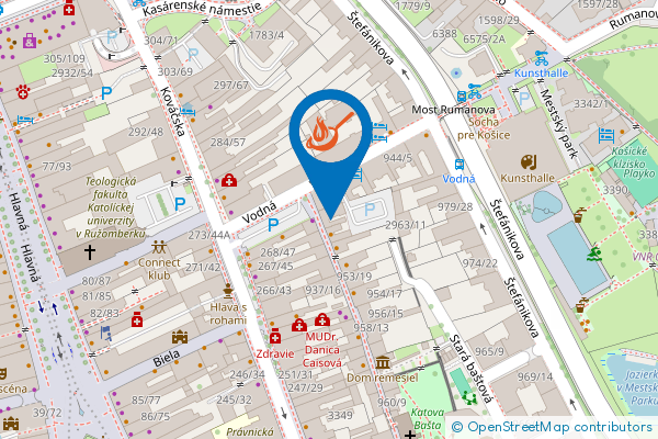 Mapa - Pub u Kohúta, Hrnčiarska 950/23, 040 01 Košice