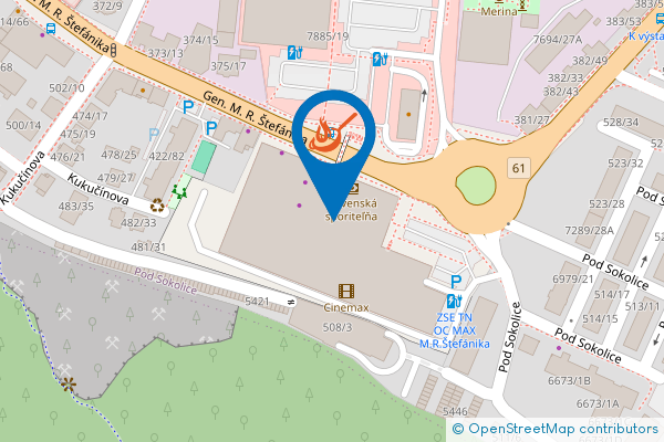 Mapa - BEVANDA MAX, M.R.Štefánika 426, ZOC MAX