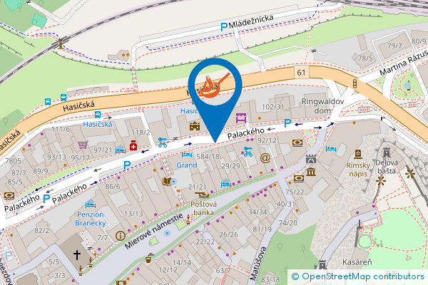 Mapa - Café & Restaurant GRAND, Palackého  3477
