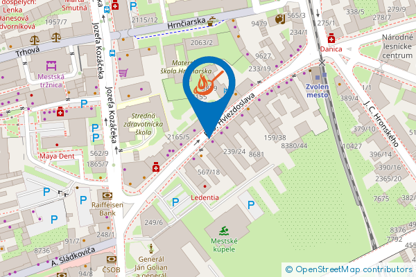 Mapa - Di Carlo Ristorante, P. O. Hviezdoslava 22, 960 01 Zvolen