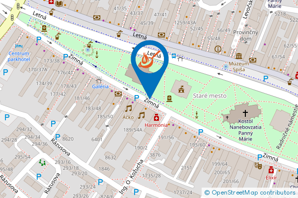 Mapa - Dufo bistro, Zimná 189/54, 052 01  Spišská Nová Ves