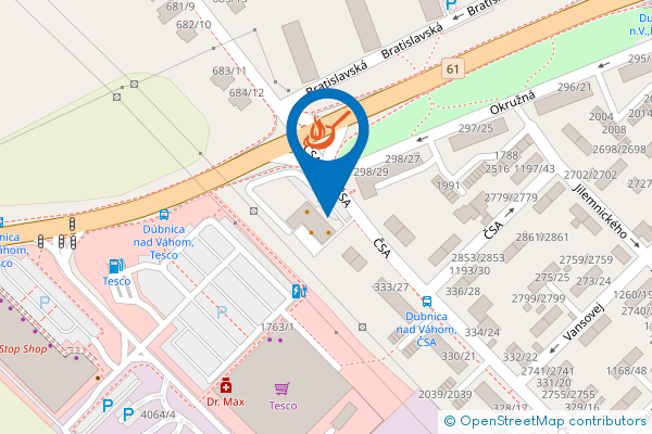 Mapa - Fantastica - Haló Pizza Fantastica, Československej armády 337, 018 41 Dubnica nad Váhom