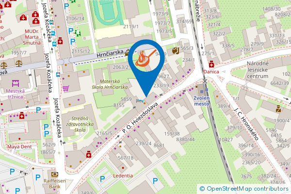 Mapa - Hotel ACADEMIC, P. O. Hviezdoslava 230/13,