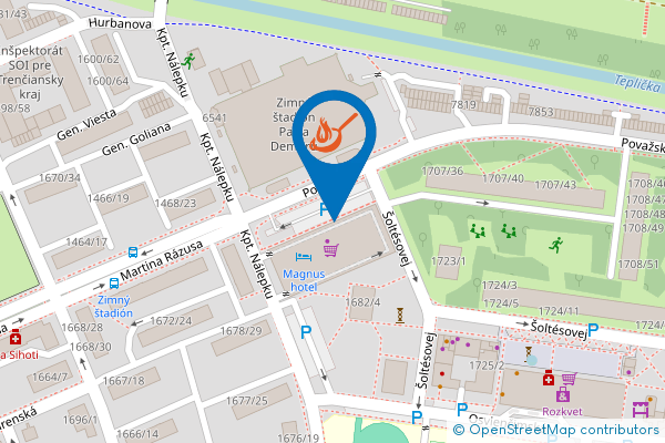 Mapa - Hotel MAGNUS, Považská ulica 1706 / 35