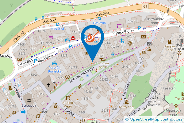 Mapa - Paddock cafe, Mierové námestie 19