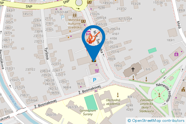Mapa - Pizza Majstro - Šurany, Milana Rastislava Štefánika 3,