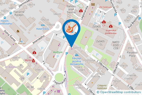 Mapa - Pizzeria Da GIACOMO, Legionárska 629/17, 911 01 Trenčín
