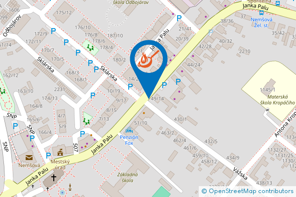 Mapa - Pizzeria Laguna, Janka Paľu 32/50, 914 41 Nemšová