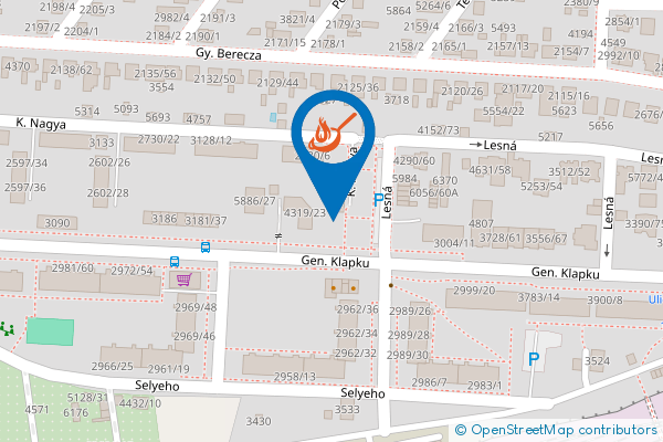 Mapa - Restaurant Gusto, Pizza & Cafe, Generála Klapku 3159,