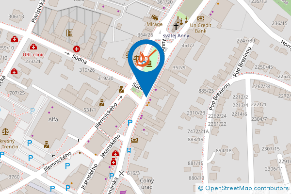 Mapa - Samoobslužná jedáleň, Námestie sv. Anny 15, 911 01 Trenčín