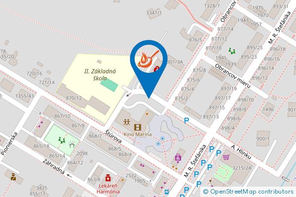 Mapa - BaRock Steak house, Obrancov mieru 871,