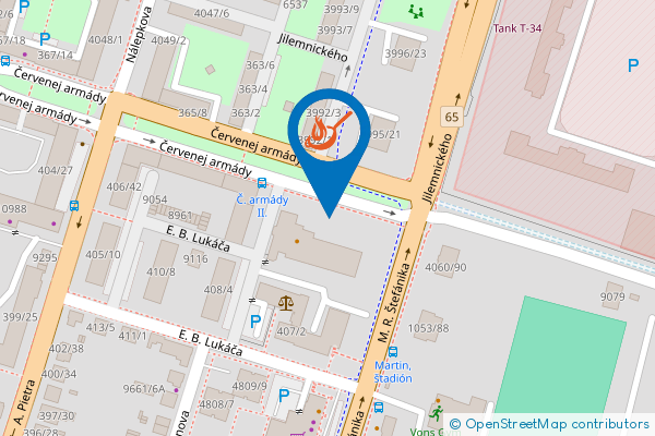 Mapa - BistroMEX, Červenej armády 1, Martin