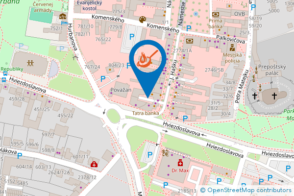 Mapa - Blue Note Jazz & Music Restaurant, Jakuba Hašku 18, 915 01 Nové Mesto nad Váhom