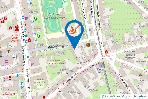 Mapa - BurgerPubZvolen, P. O. Hviezdoslava,