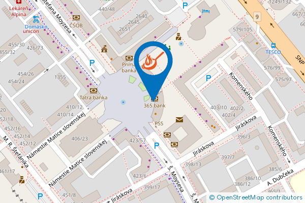 Mapa - Emporio restaurant&pizza, Námestie Matice Slovenskej 423/25,