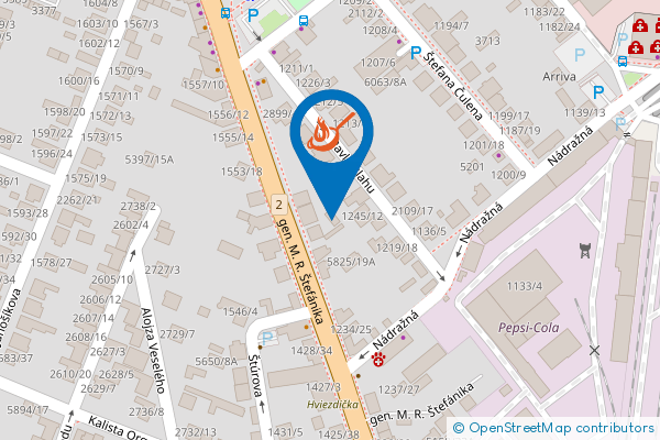 Mapa - FINE restaurant & apartmens, Generála Milana Rastislava Štefánika 32
