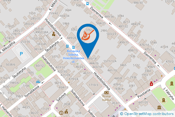 Mapa - Fountain restaurant, Hviezdoslavova 461,