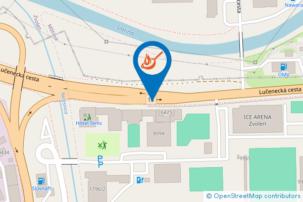 Mapa - Hotel Tenis  Biznis reštaurácia, Neresnická cesta 13, 960 01 Zvolen-Pod Dráhy