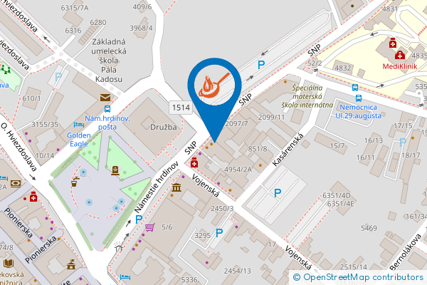 Mapa - Meštiansky dvor reštaurácia, Námestie hrdinov 7-8,