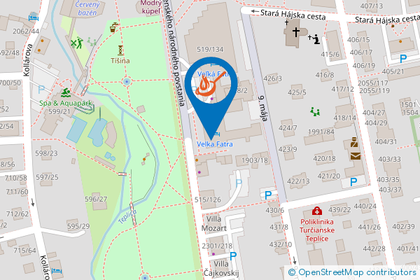 Mapa - PARK café & restaurant, SNP 128, Turčianske Teplice