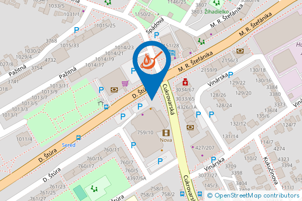 Mapa - Pizzeria AB, Dionýza Štúra 759/35,