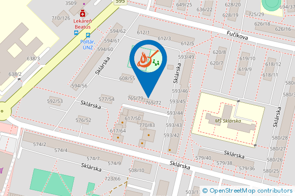 Mapa - Pizzeria AGI, Sklárska 770/83,
