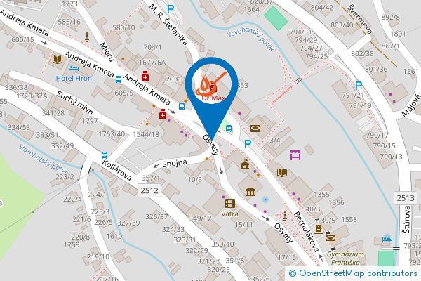 Mapa - Pizzeria della Piazza, Osvety 12,