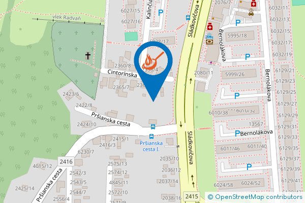 Mapa - Pizzeria Kavalier BB, Pršianska cesta 6909/18,