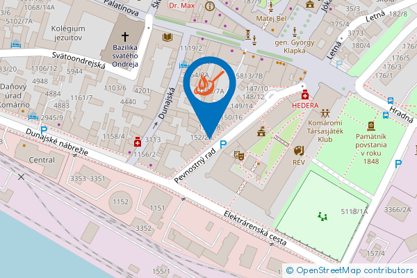 Mapa - Reštaurácia FŐNIX, Pevnostný Rad 3, Komárno,