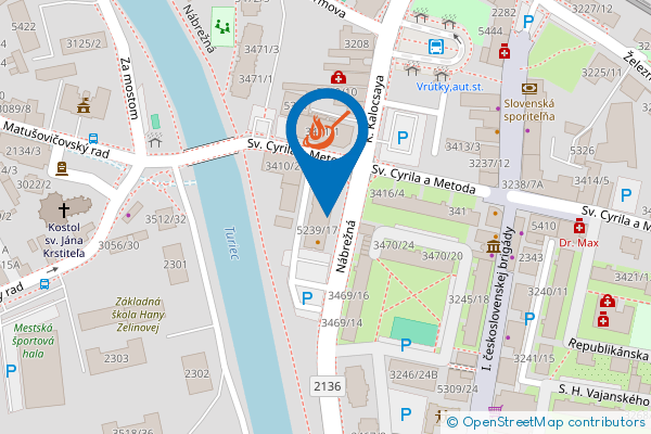 Mapa - Reštaurácia Riverside, 17, Nábrežná 5239, 038 61 Vrútky
