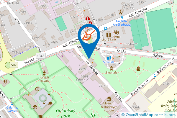 Mapa - Reštaurácia Stop, Školská 758/1,