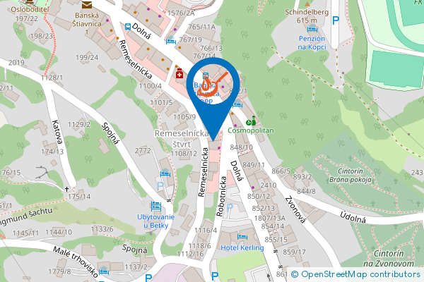 Mapa - UV Pizzéria, 1849 Slovensko, Robotnícka,