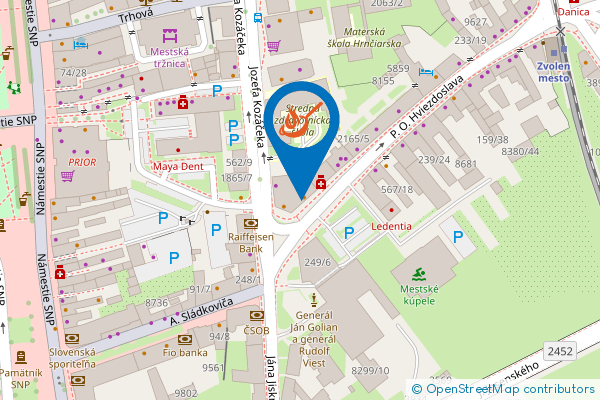 Mapa - YOI SUSHI by MD - Zvolen, J. Kozáčeka 829/2,