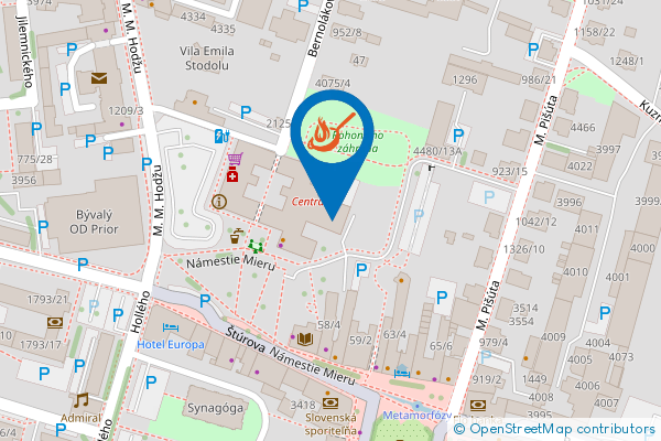 Mapa - YUZA RESTAURANT, Námestie Mieru 1 031 01 Liptovský Mikuláš
