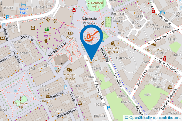 Mapa - La Famille Caffe and restaurant, 10, Pivovarská 1067, 010 01 Žilina