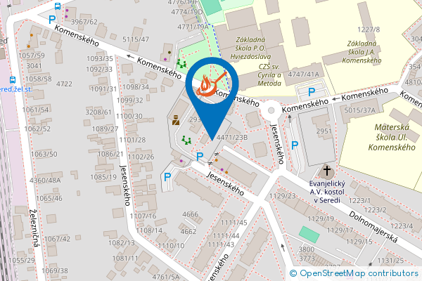 Mapa - Kafečko + Pablo pizza, Jesenského 3073,
